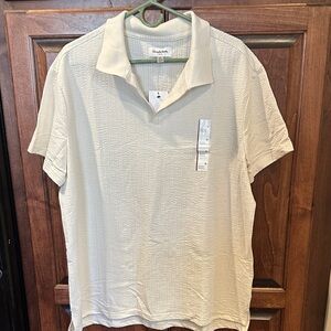 Goodfellow & Co Men's Waffle Knit Polo in Cream